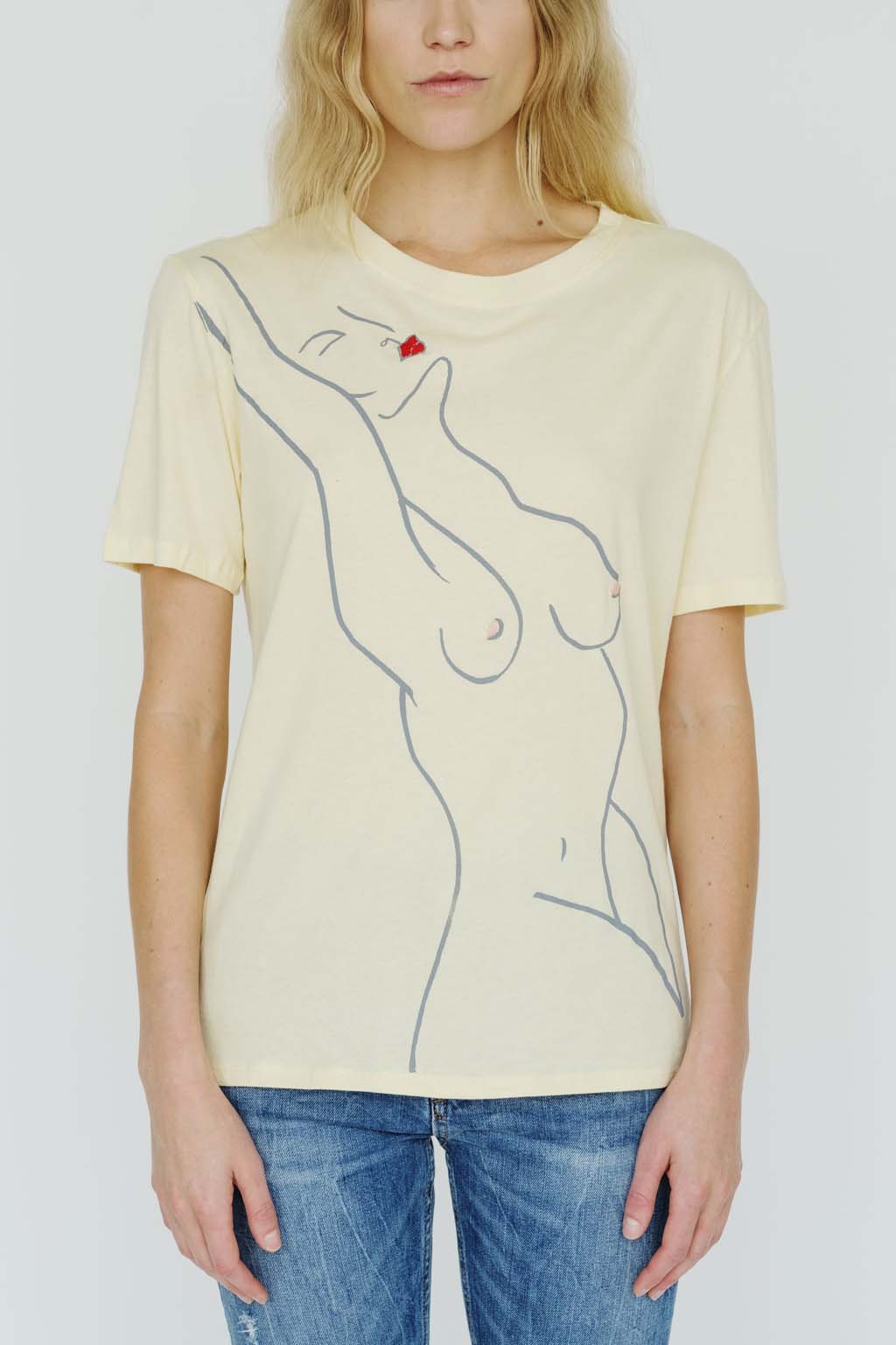 Paloma Tee in Lemon front view